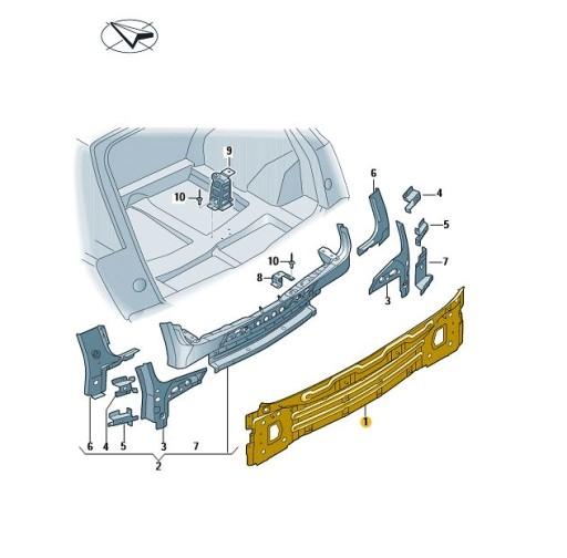 4M0813303B - УСИЛЕНИЕ ЗАДНЕГО РЕМНЯ КУЗОВА AUDI Q7 SLINE SQ7