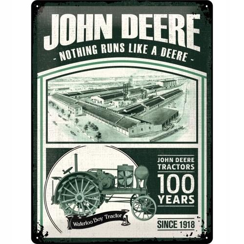 Доска JOHN DEERE 100 лет, жестяная вывеска, 30х40