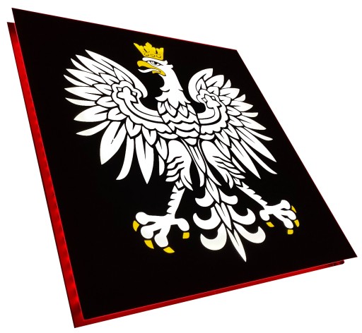 Светодиодный борт-эмблема грузовика орел Польша с подсветкой LED 50х50 с контуром + ДИСТАНЦИОННЫЙ