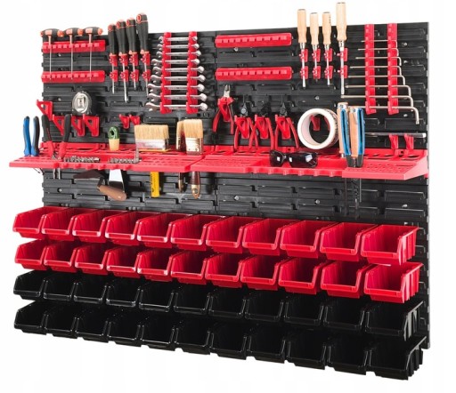 Доска для инструментов для мастерской 115х78см, держатели для кювет на 90 предметов.