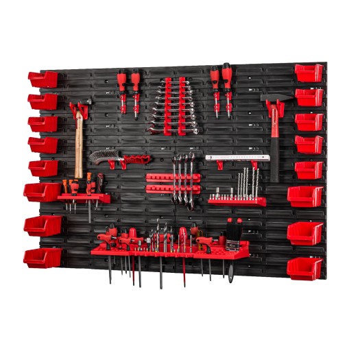 Дошка настінна для інструментів 115см х 78см + Тримачі та підноси (