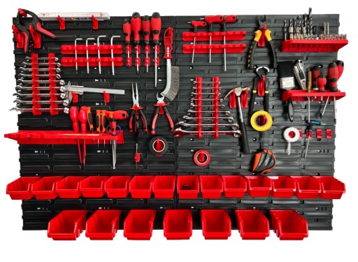 Інструментальна стінка для гаража з лотками і тримачами MIX38