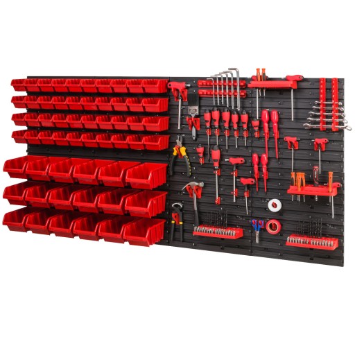 Дошка настінна для інструментів, тримачі, 154см х 78см + 58 кювет