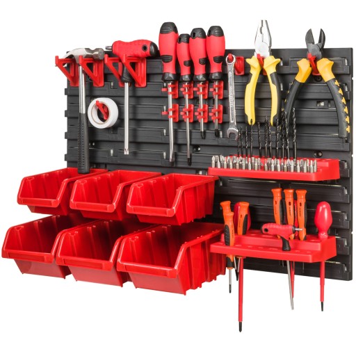 Дошка настінна для інструментів, тримачі + 6 кювет 58см х 39см