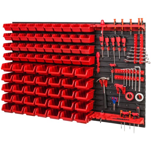 Дошка, стінка для інструментів, тримачі + 75 кювет, 115,8 см х 78 см