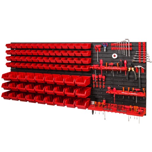 Дошка, стінка для інструментів, тримачі + 83 підноси, 78см х 172,8см