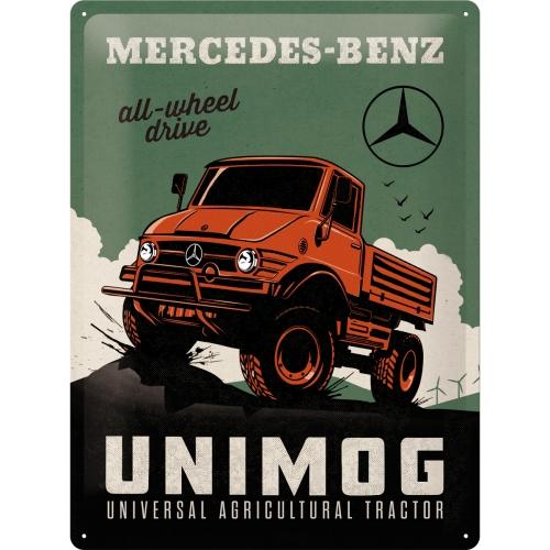 Вывеска металлическая MERCEDES-BENZ UNIMOG 30x40