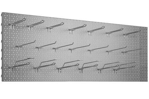 Дошка майстерня 1000x400 сіра + 20x подвійні вішалки L-200