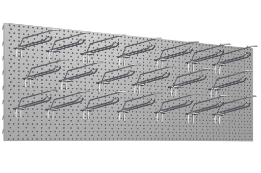 Дошка майстерня 1000x400 сіра + 20x подвійні вішалки L-200