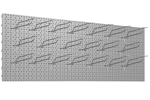 Дошка майстерня 1000x400 сіра + 20x одинарна скоба L