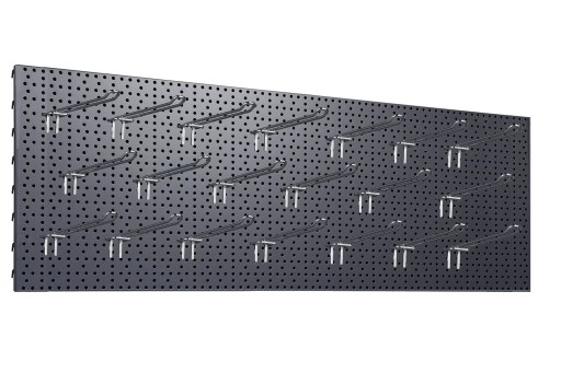 Дошка майстерня 1250x400 сіра + 20x подвійні вішалки L-200