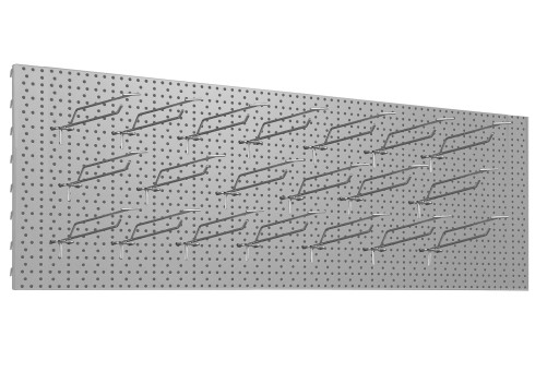 Дошка майстерня 1250x400 сіра + 20x одинарний кронштейн L