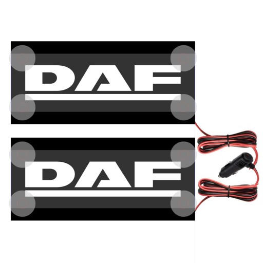 Світлодіодна кутова табличка з логотипом DAF-2 шт. - кутова табличка 22, 5x10 см