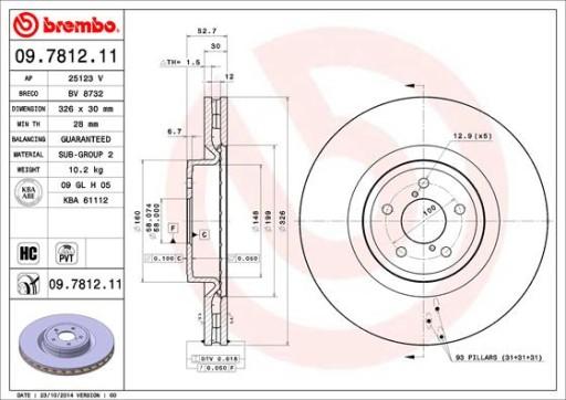 09.7812.11 - Тормозной диск BREMBO 9781211