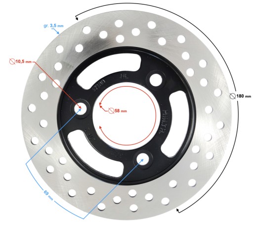 5905220822508 - Гальмівний диск передній і задній E-MAX ONE/E-max літій-іонний