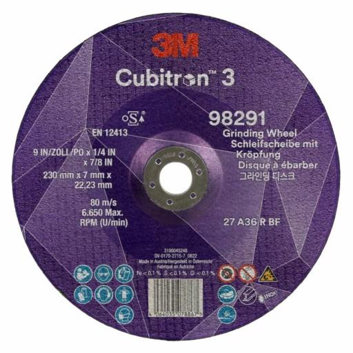 3M Cubitron 3 Drop Center Disc, 230 мм x 7 мм x 22,23 мм, 98291