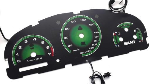Indiglo dials for Saab 95 moman counter, design 2