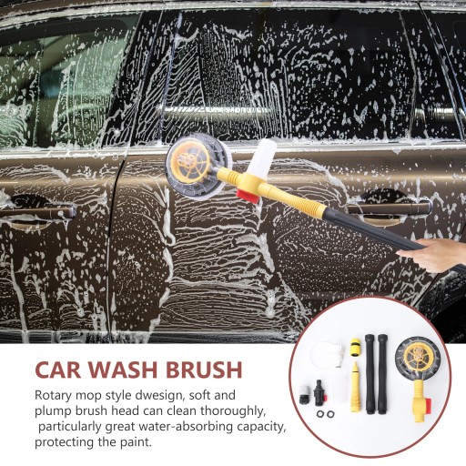 Телескопическая щетка для мытья автомобиля вращающаяся 120 см