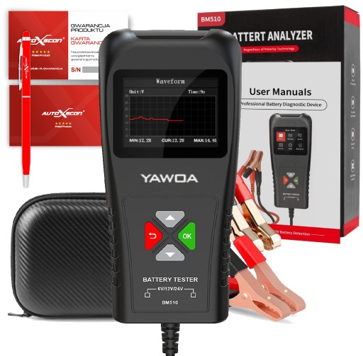 Тестер батареи BT-510 6/12 / 24V j. польский