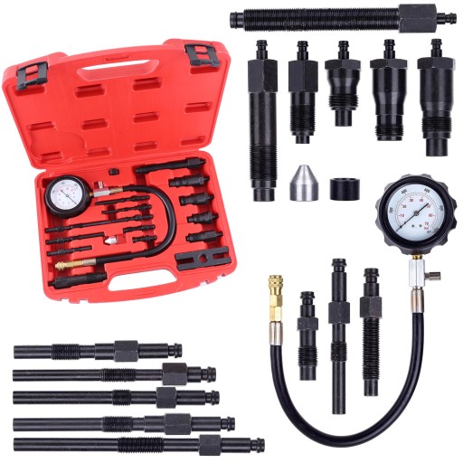 Тестер давления, манометр, измерение компрессии, дизельное топливо, набор из 17 предметов