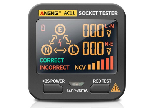 Тестер розеток Тестер електричного кола з дисплеєм