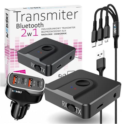 Передатчик Bluetooth зарядное устройство 4XUSB кабель 3in1