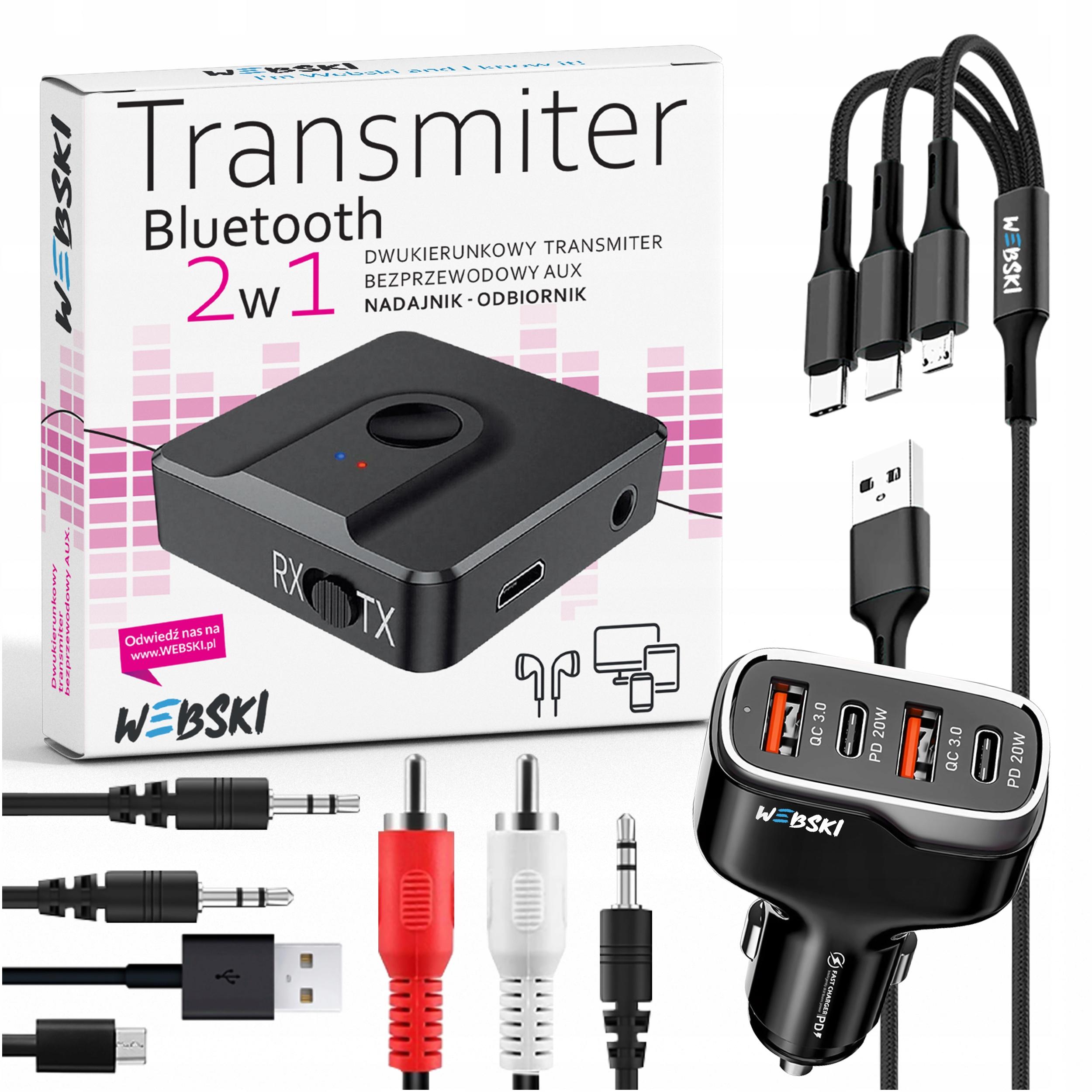 Передатчик Bluetooth зарядное устройство 4XUSB кабель 3in1