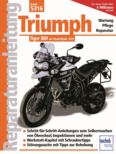 Triumph Tiger 800 2011-2019 цілодобова інструкція по ремонту
