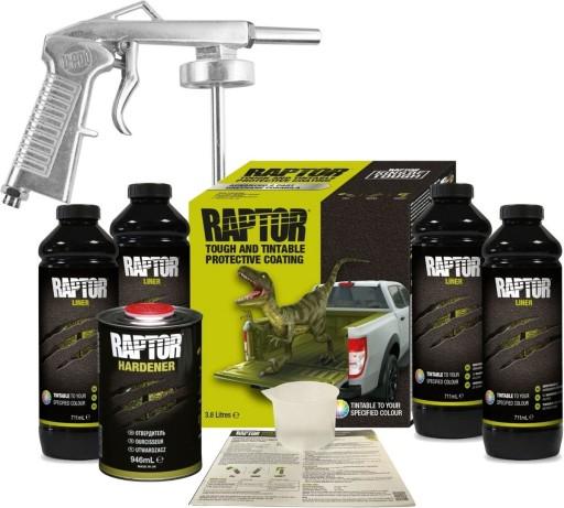 U-POL RAPTOR для покраски 4 флакона 400мл RAL + RAPTOR GUN U-POL