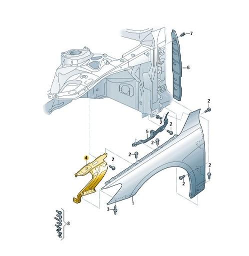 4K0821132 - Кронштейн опора крила права передня AUDI A6 C8