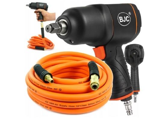 ПНЕВМАТИЧНИЙ УДАРНИЙ КЛЮЧ 1/2'' МІЦНИЙ + ШЛАНГ BJC
