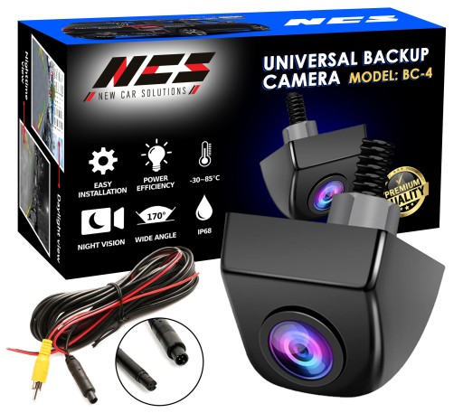 Универсальная металлическая камера заднего вида NCS BC-4 1280P AHD / NTSC FISHEYE 170°