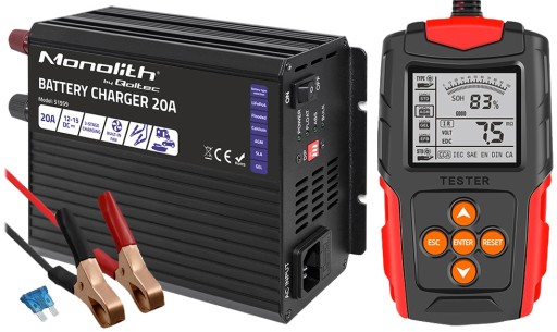 УНІВЕРСАЛЬНИЙ РЕГУЛЬОВАНИЙ ВИПРЯМЛЯЧ ДЛЯ АКУМУЛЯТОРІВ LIFEPO4 AGM GEL 20A + ТЕСТЕР