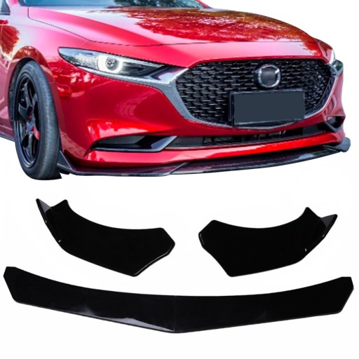 УНИВЕРСАЛЬНЫЙ СПЛИТТЕР ПЕРЕДНИЙ СПОЙЛЕР ДЛЯ ГУБ ЧЕРНЫЙ ГЛЯНЕЦ