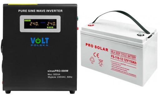 ДБЖ КОНВЕРТЕР Аварійне живлення SINUS PRO 500W 12V FIXED PHASE BATTERY 110AH