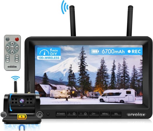 Беспроводная камера заднего вида URVOLAX для кемперов-экскаваторов