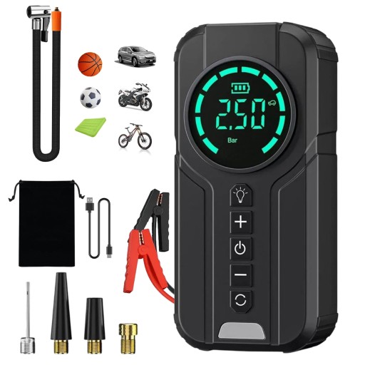 ПУСКОВИЙ ПРИСТРІЙ BOOSTER POWERBANK КОМПРЕСОР JUMP STARTER 12V 1000A