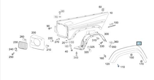 A4638820500 - Прокладка крила G Class W463 18-AMG G 63