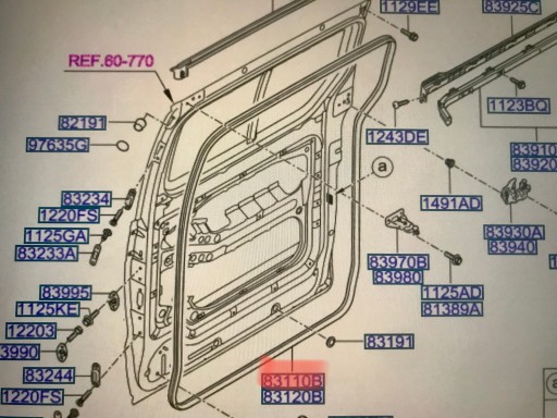 83110-4H300 - ПРОКЛАДКА БІЧНИХ ДВЕРЕЙ L HYUNDAI H-1 83110-4H300