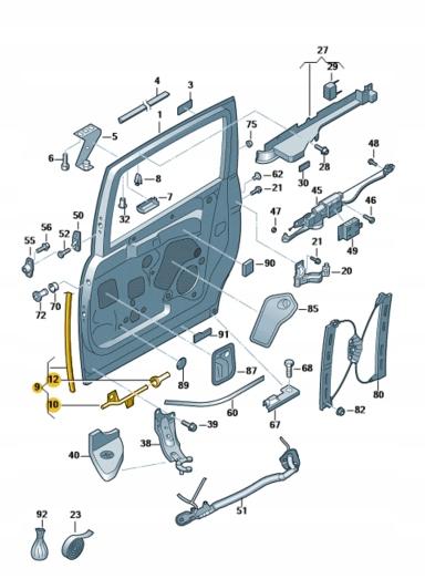 7N0839718AD - * УЩІЛЬНЕННЯ РОЗСУВНИХ ДВЕРЕЙ VOLKSWAGEN ОРИГІНАЛ