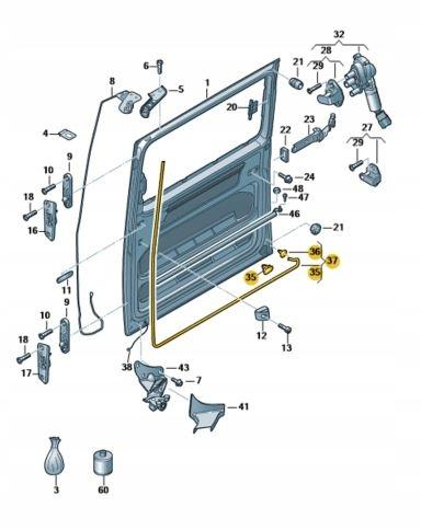 7E0843786A - * УЩІЛЬНЕННЯ РОЗСУВНИХ ДВЕРЕЙ VOLKSWAGEN ОРИГІНАЛ