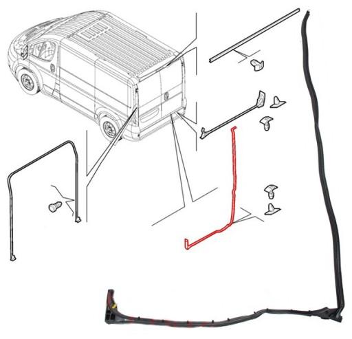 871096 - Прокладка задньої лівої двері Ducato JUMPER H2