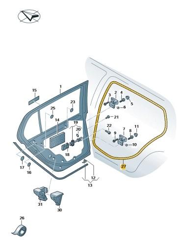 5G9867914A - ПРОКЛАДКА ВНУТР. ЗАДНІ ПРАВІ ДВЕРІ VW GOLF VII VARIANT