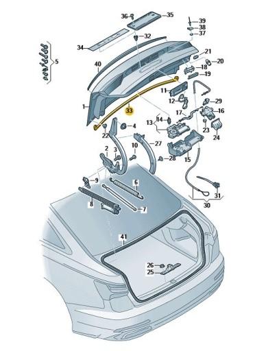 4K5827321A - Уплотнитель двери багажного отсека AUDI A6 C8 LIMOUSINE