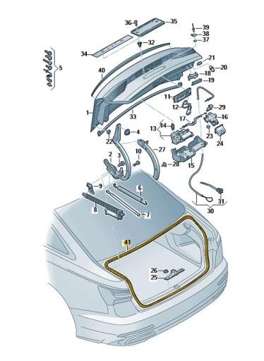 4K5827705C - Уплотнитель двери багажного отсека AUDI A6 C8 LIMOUSINE