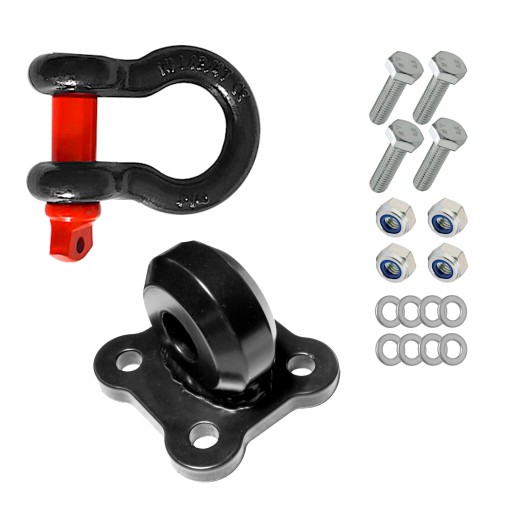 Квадрат для кріплення скоби з чорною скобою 4,75 т Off Road