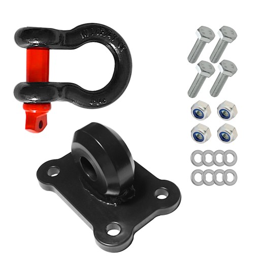 Горизонтальний монтажний кронштейн з чорною скобою 4,75 т Off Road