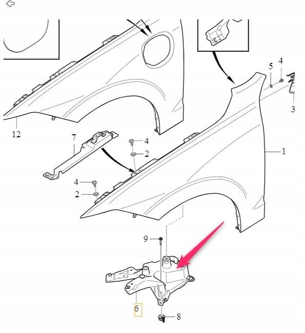 31424579 - Кронштейн кронштейн скольжения крыла RH передний Volvo