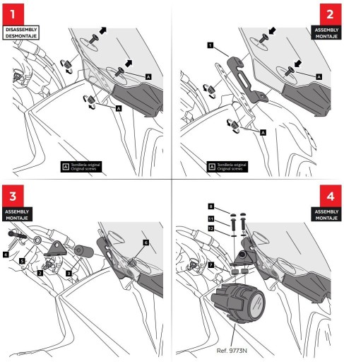 3145N - Puig галогенные держатели для Suzuki DL650 17-23