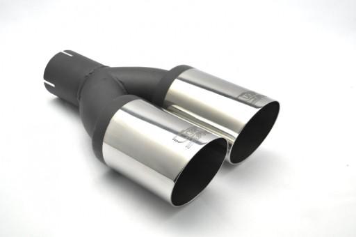 Универсальный декоративный глушитель с двойным наконечником 80 мм